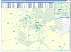 Phoenix-Mesa-Scottsdale Metro Area Wall Map Basic Style 2026